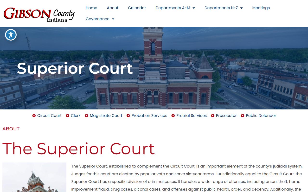 Gibson County Circuit Court and Superior Court Superior Court page