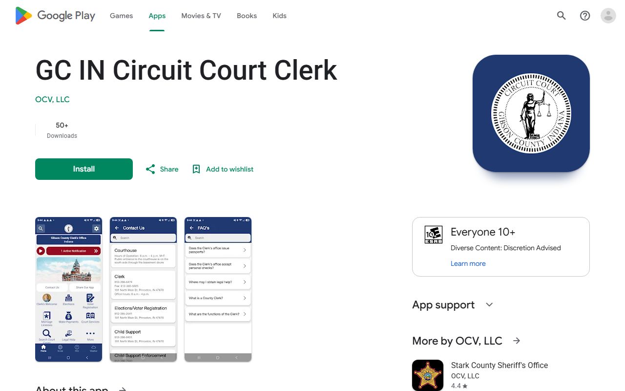 Gibson County probate records clerk mobile app listing