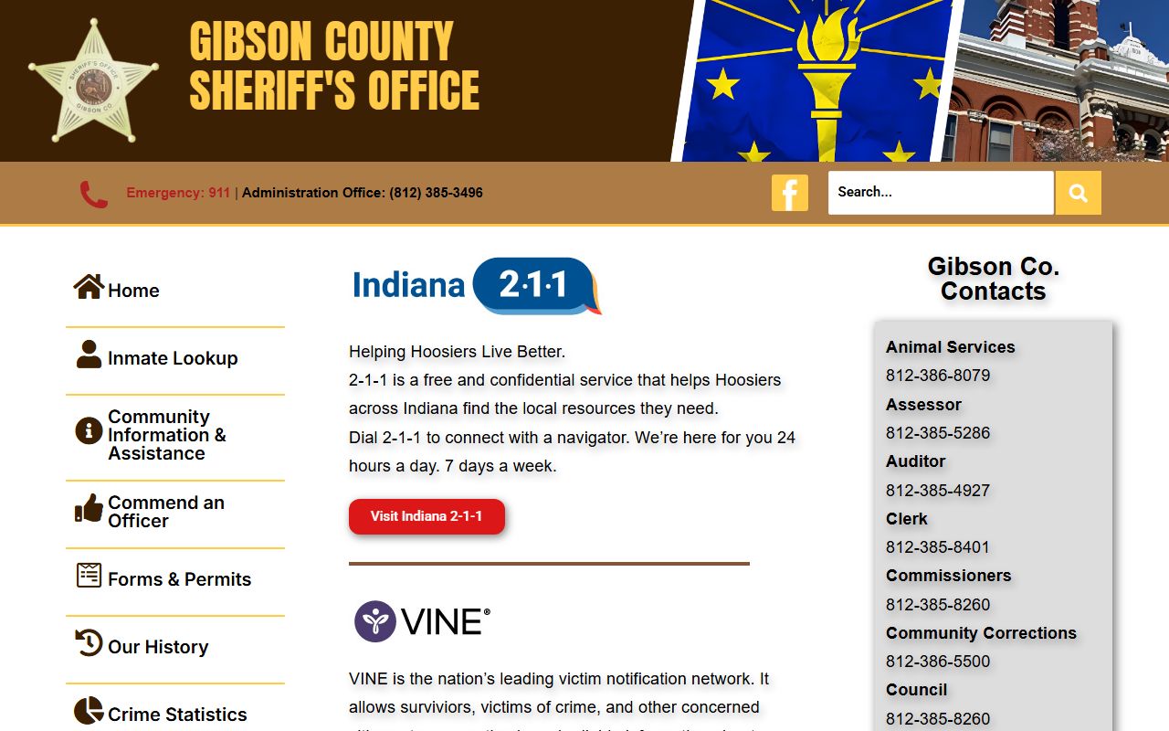 Gibson County warrant records sheriff community assistance page