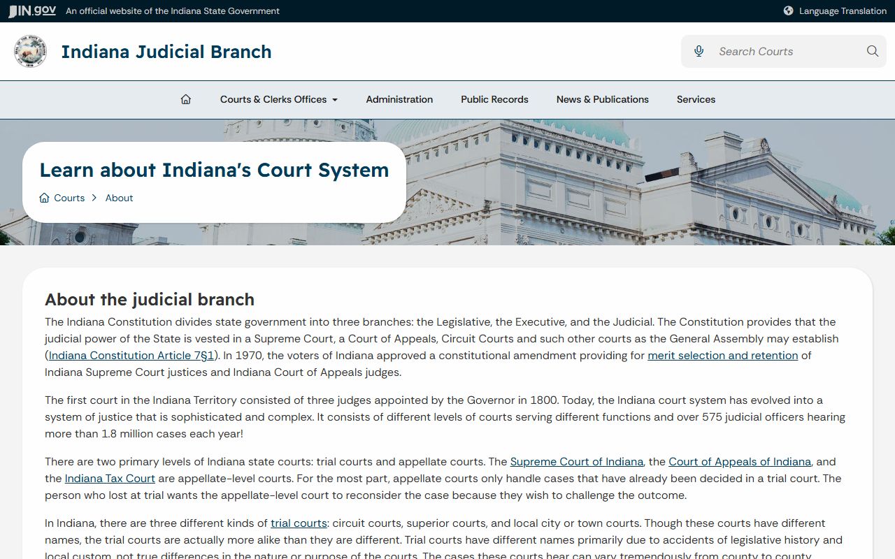 Gibson County court records Indiana court system overview
