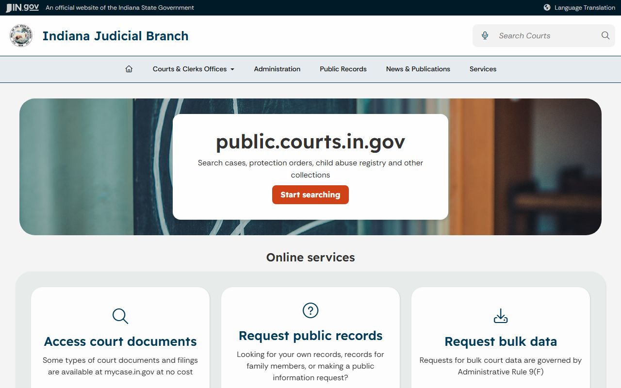 Gibson County court records Indiana public records guidance